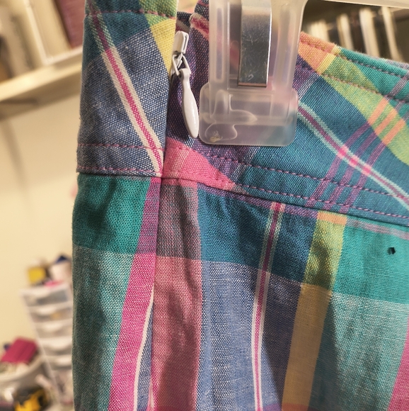 3/20$*Plaid Multicolor Pencil Skirt Talbots Size 8 - Picture 3 of 6